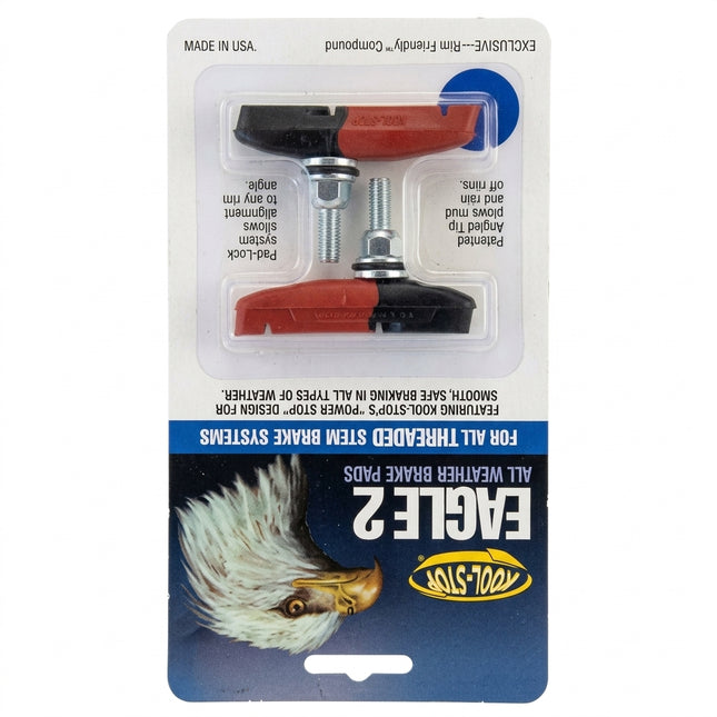 BRAKE PADS - KOOL STOP EAGLE 2 DUAL BLACK/SALMON THREADED KSE2TDL