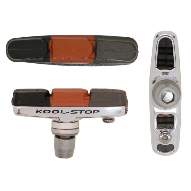 BRAKE PAD - KOOL STOP - CROSS PAD - THREADED LIGHT WEIGHT SILVER HOLDER - KS-CXT