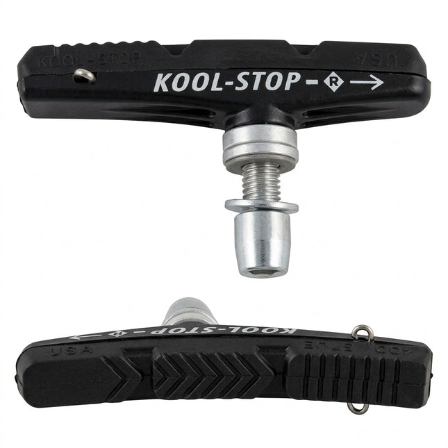 BRAKE PADS - KOOL STOP V BRAKE HOLDER with All-Weather, High Performance Replaceable Brake Pads KSVBHCF2