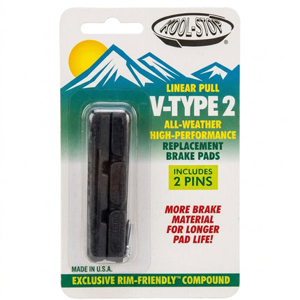 BRAKE PADS - KOOL STOP V2 TYPE INSERT BLACK KSV2B