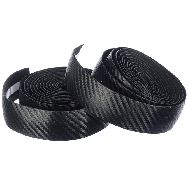 Velo Handlebar Cushion Tape, BLACK, Carbon Look, Gel Tape, w Plugs