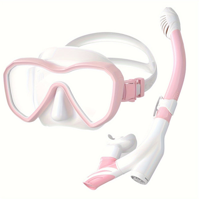 Professional Silicone Snorkel Set for Adults - 180° Panoramic View, Dry-Top Design