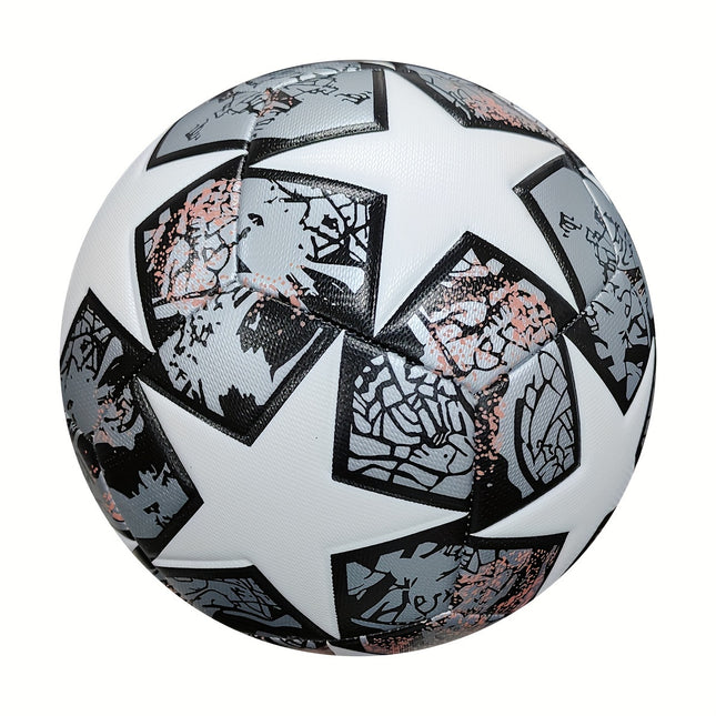 Standard Size 5 Unisex Soccer Ball - Durable Machine-Sewn PU Leather
