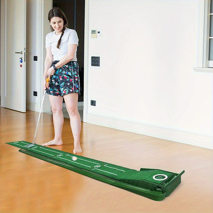 HUAEN 8ft Portable Golf Putting Mat - Indoor/Outdoor Training
