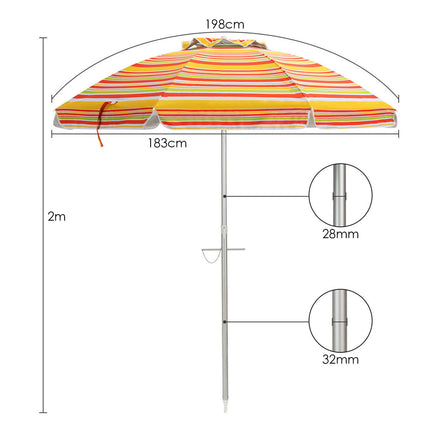 TANGKULA UPF50+ Waterproof Beach Canopy Umbrella - Adjustable Tilt, Durable Frame, Includes Carry Bag