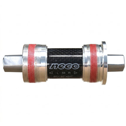 Bottom Bracket, 118mm, CARBON Shell, CR-MO hollow Axle, Threaded 68mm shell, Alloy Cups, Sealed Bearing, NECO Brand