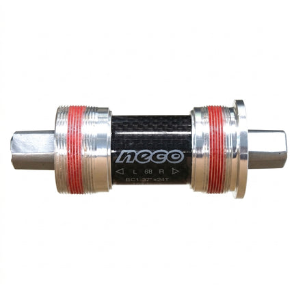Bottom Bracket, 127.5mm, CARBON Shell, CR-MO hollow Axle, Threaded 68mm shell, Alloy Cups, Sealed Bearing, NECO Brand
