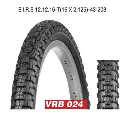 Vee Rubber Tyre 16 x 1.75 BLACK BMX, (47-305) (4885)