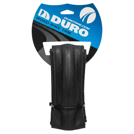 700 x 25C | Duro Slickster Ultra Road Tyre | 25-622 | 150 TPI | Max 120 PSI | Folding Bead | 3mm Puncture Protection | Black / Black Skinwall