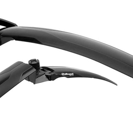 MUD PRO MUDGUARD SET from Polisport - Front and Rear, Suitable for 26" to 29er, Compatible with MTB E-Bikes, Q/R, Front Q/R Magnetic Fidlock System, Rear Q/R Skewer System. 90mm Wide