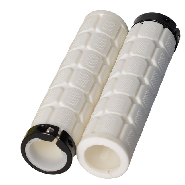 Oxford Bicycle GRIPS - Lock on fat grips, larger diameter ( OD: aprox 33mm) for increase comfort & bigger hands, handlebar end plus incl, WHITE - Oxford Product