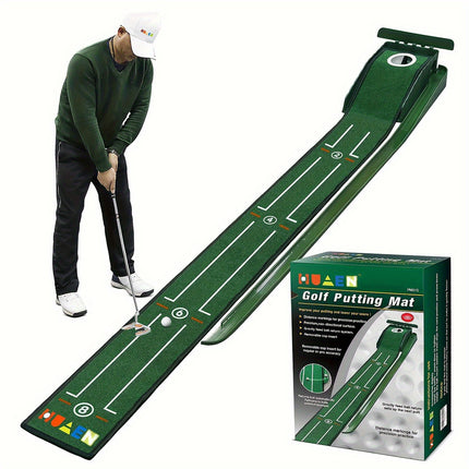HUAEN 8ft Portable Golf Putting Mat - Indoor/Outdoor Training