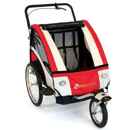 Pro Series Bicycle Trailer/Jogger RED, Steel Frame. w/swivel & lock in front wheel 40kg max weight