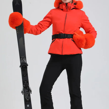 Gsou Snow Women Skiing Jacket Snowboard Clothing Windproof Waterproof Thermal Thicken Winter Coat for Outdoor Sport Wear New