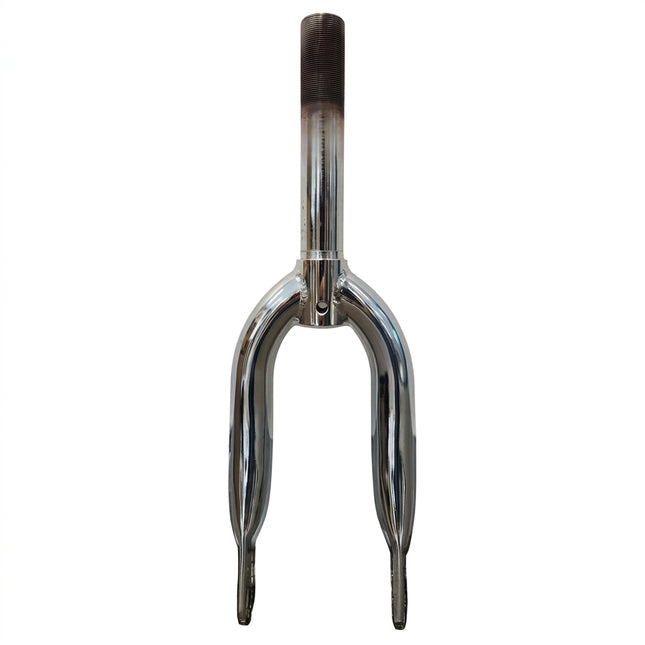 12" - O.D. 25.4mm, I.D. 21.1mm - Threaded Chrome Plated BMX Fork, 65mm Clearance