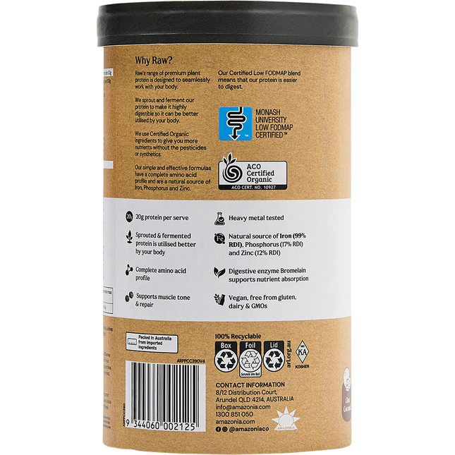 Amazonia Raw Protein Isolate Choc Coconut 390g