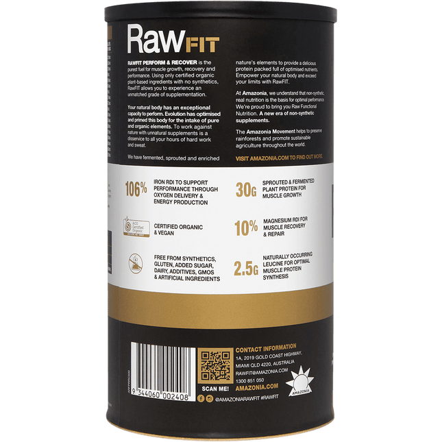 Amazonia RawFit Plant Protein Perform & Recover Rich Chocolate 500g