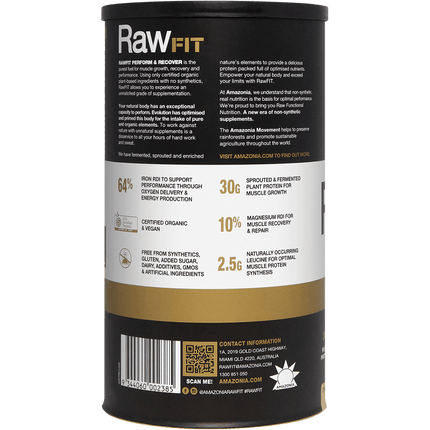 Amazonia RawFit Plant Protein Perform & Recover Creamy Vanilla 500g