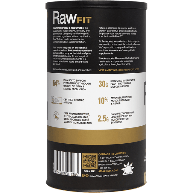 Amazonia RawFit Plant Protein Perform & Recover Creamy Vanilla 500g