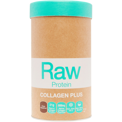 Amazonia Raw Protein Collagen Plus Choc Hazelnut 450g