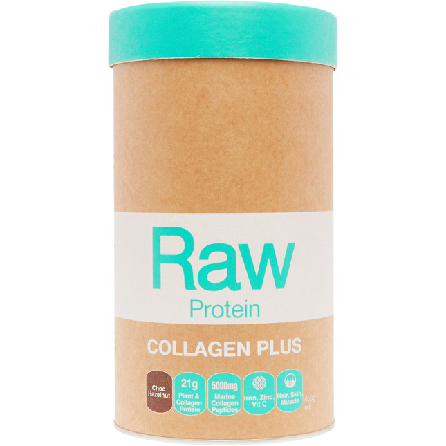 Amazonia Raw Protein Collagen Plus Choc Hazelnut 450g