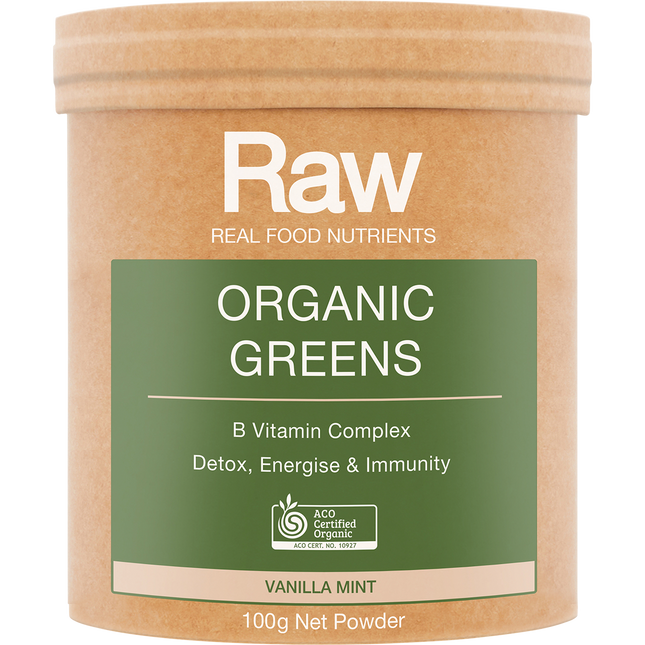 Amazonia Raw Organic Greens Vanilla Mint 100g