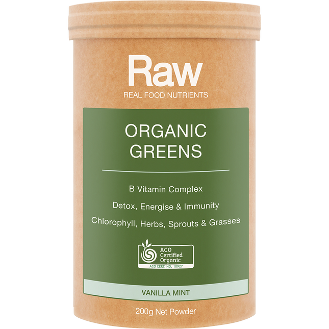 Amazonia Raw Organic Greens Vanilla Mint 200g