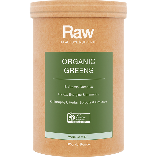 Amazonia Raw Organic Greens Vanilla Mint 500g