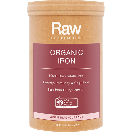 Amazonia Raw Organic Iron Apple Blackcurrant 200g