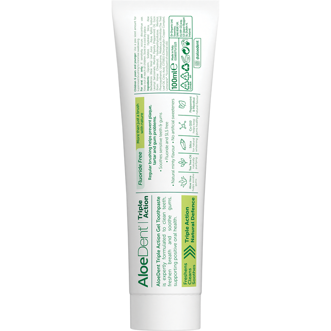 Aloe Dent Fluoride Free Triple Action Toothpaste 100ml