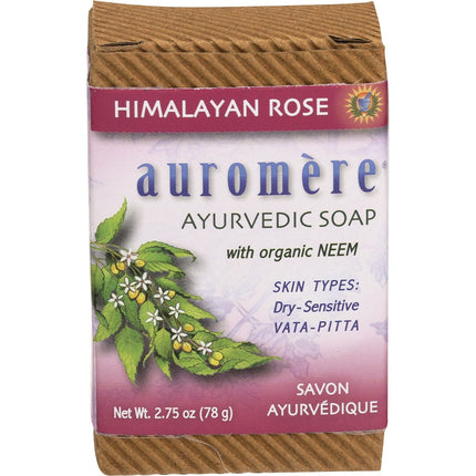 AUROMERE Neem Soap Ayurvedic Himalayan Rose 12x78g | Tea