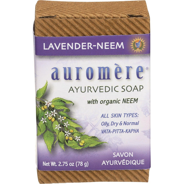 AUROMERE Neem Soap Ayurvedic Lavender Neem 12x78g | Tea