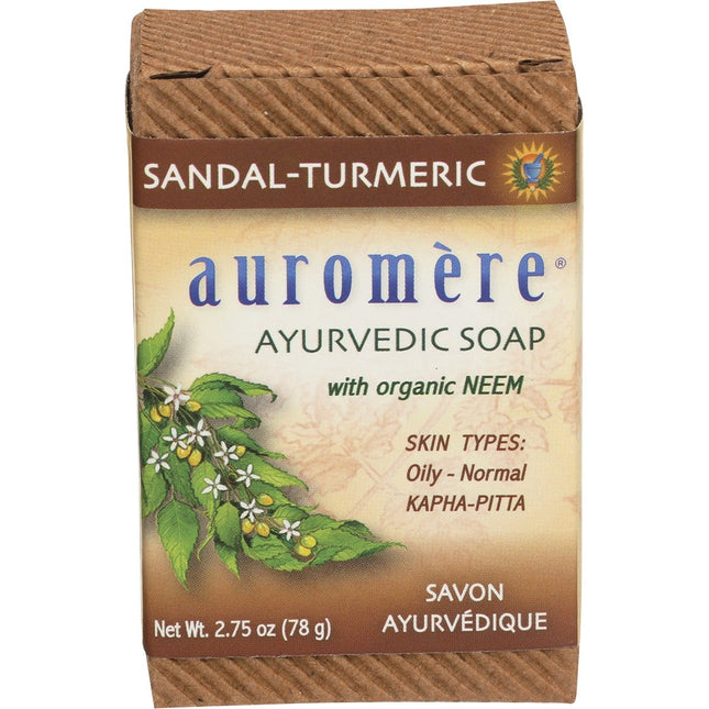 AUROMERE Neem Soap Ayurvedic Sandal Turmeric 12x78g | Body Wash