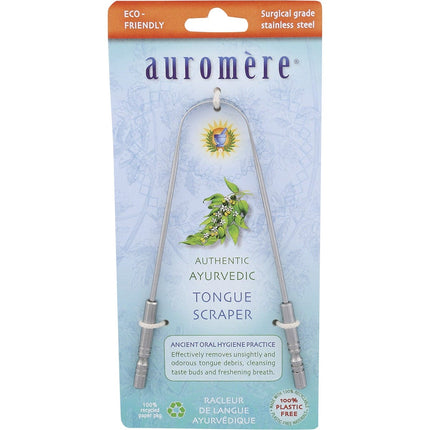 AUROMERE Tongue Scraper Ayurvedic Surgical Grade Stainless Steel x6 | Oral Care