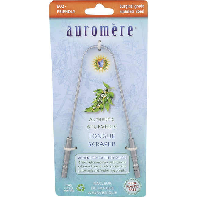 AUROMERE Tongue Scraper Ayurvedic Surgical Grade Stainless Steel x6 | Oral Care