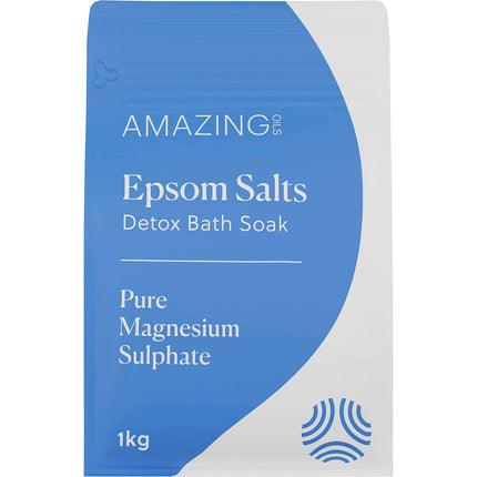 AMAZING YOU Epsom Salts Detox Bath Soak Pure Magnesium Sulphate 1kg | Personal Wipe