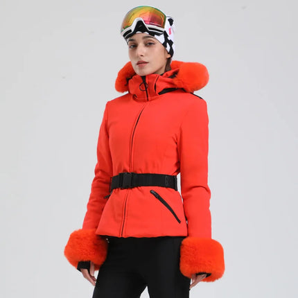 Gsou Snow Women Skiing Jacket Snowboard Clothing Windproof Waterproof Thermal Thicken Winter Coat for Outdoor Sport Wear New