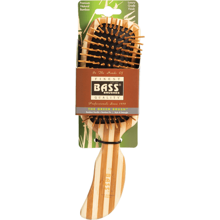 Bass Bamboo Hair Brush Semi S-Shaped Handle