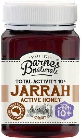 BARNES NATURALS ACTIVE JARRAH HONEY TA10+ 500G JAR