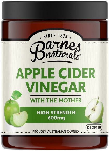 BARNES NATURALS APPLE CIDER VINEGAR HIGH STRENGTH 600MG CAPSULES 120’S