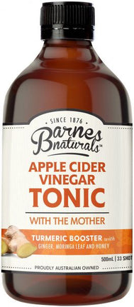 BARNES NATURALS APPLE CIDER VINEGAR TURMERIC BOOST TONIC 500ML