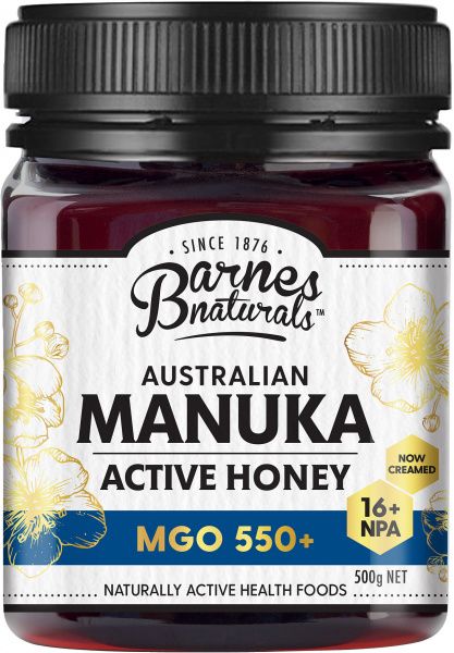 BARNES NATURALS AUSTRALIAN ACTIVE MANUKA HONEY MGO 550+ 500G
