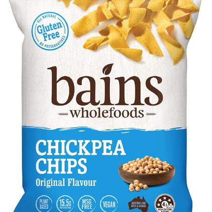 BAINS WHOLEFOODS CHICKPEA CHIPS ORIGINAL G/F 100G X 12