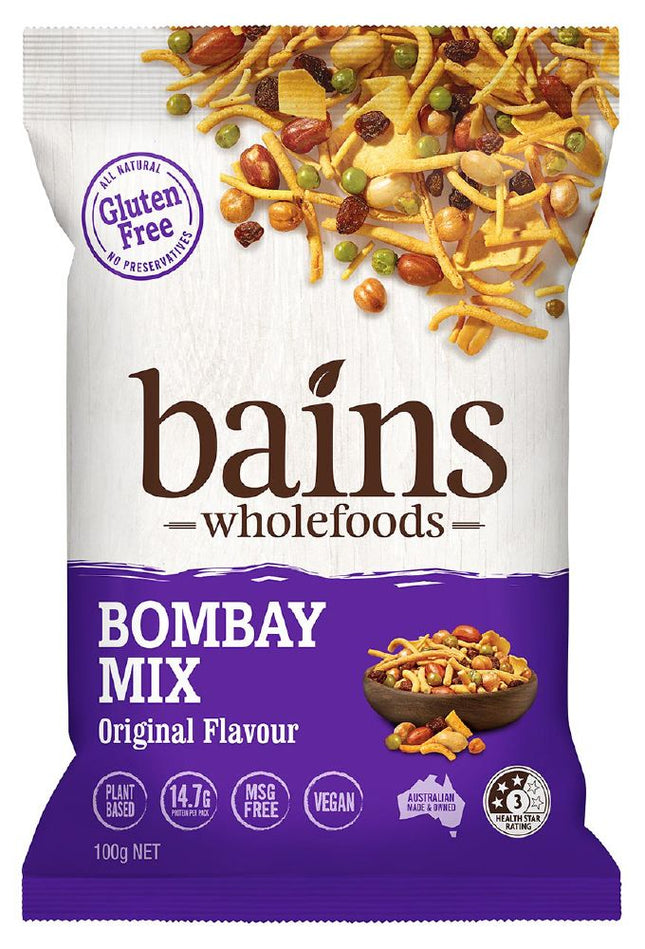 BAINS WHOLEFOODS BOMBAY MIX ORIGINAL G/F 100G X 16