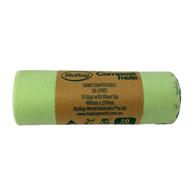 BIOBAG COMPOSTABLE BIN LINERS 20 LITRES - 18 BAGS