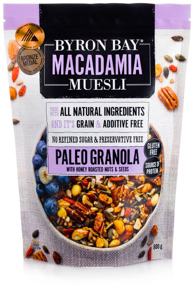 BYRON BAY MACADAMIA MUESLI GRANOLA PALEO 800G