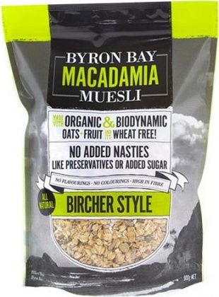 BYRON BAY MACADAMIA MUESLI BIRCHER STYLE 900G