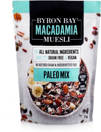 BYRON BAY MACADAMIA MUESLI GLUTEN FREE PALEO MIX 2KG