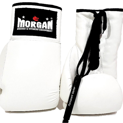 MORGAN LACE UP AUTOGRAPH GLOVES (10OZ)