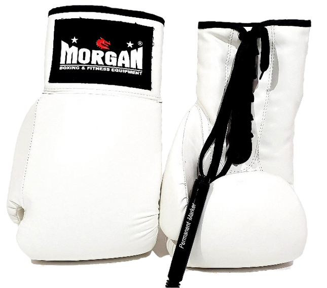 MORGAN LACE UP AUTOGRAPH GLOVES (10OZ)